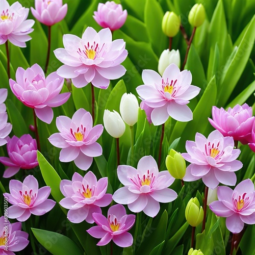 beautiful pink and white flowers in the gardenbeautiful pink flowers in the garden