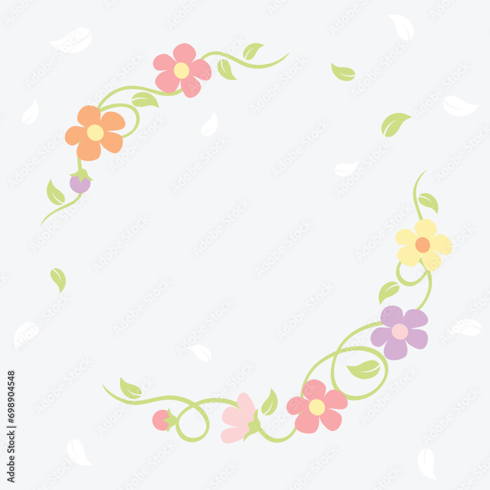 Spring flowers - circle frame