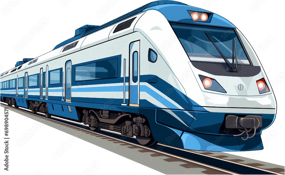 Naklejka premium 투명한 배경 위에 기차 일러스트