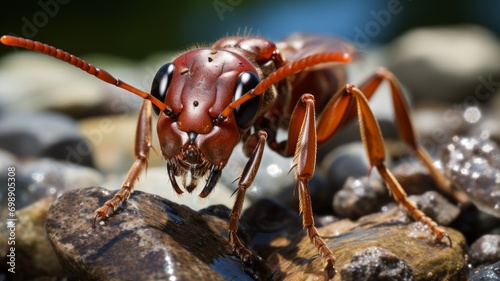 Close-up of an ant in nature