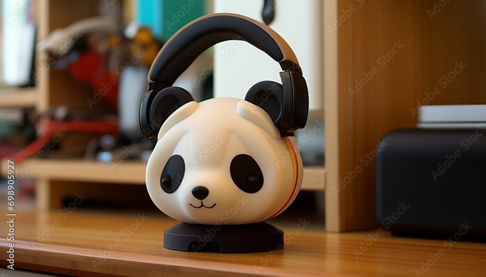 Craft a 3D printed panda shaped headphone holder to keep headphones