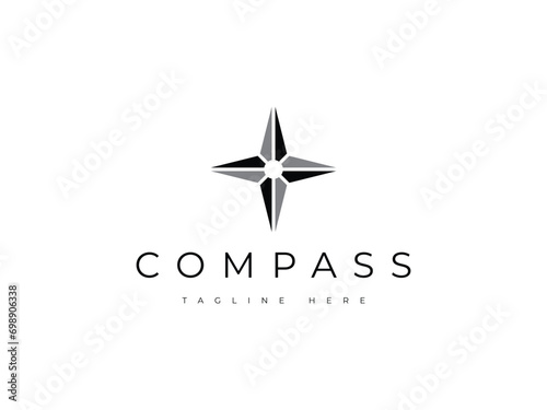 minimal compass star logo design