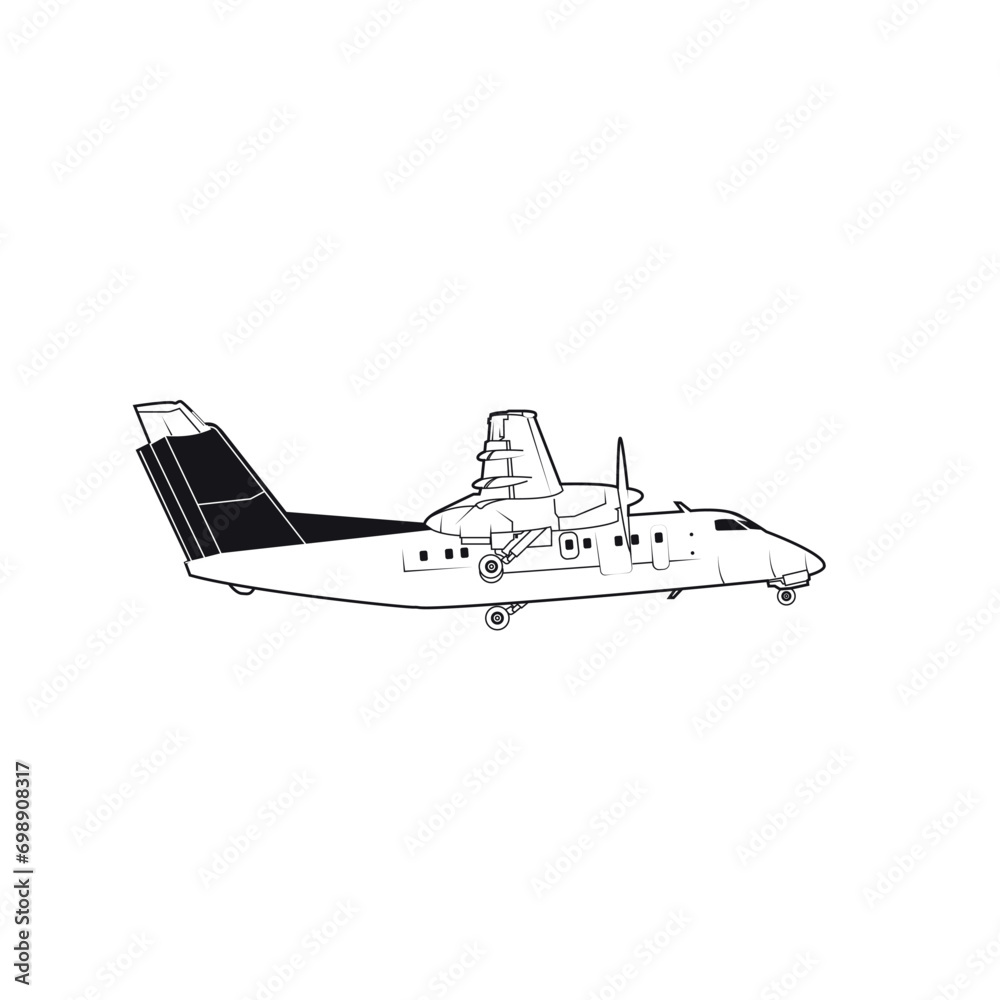 Aircraft Vector design silhoutte from Australia or New Zaeland Airline