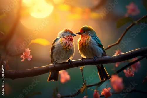 Birds kissing each other cute and color full birds © Bilal
