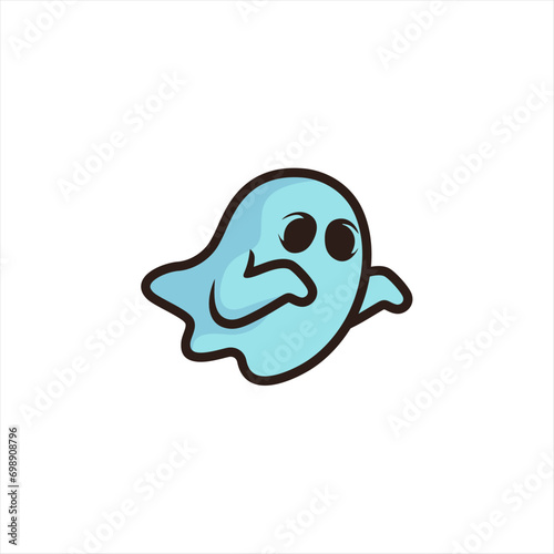 Cute Little Ghost logo Icons Flying vector