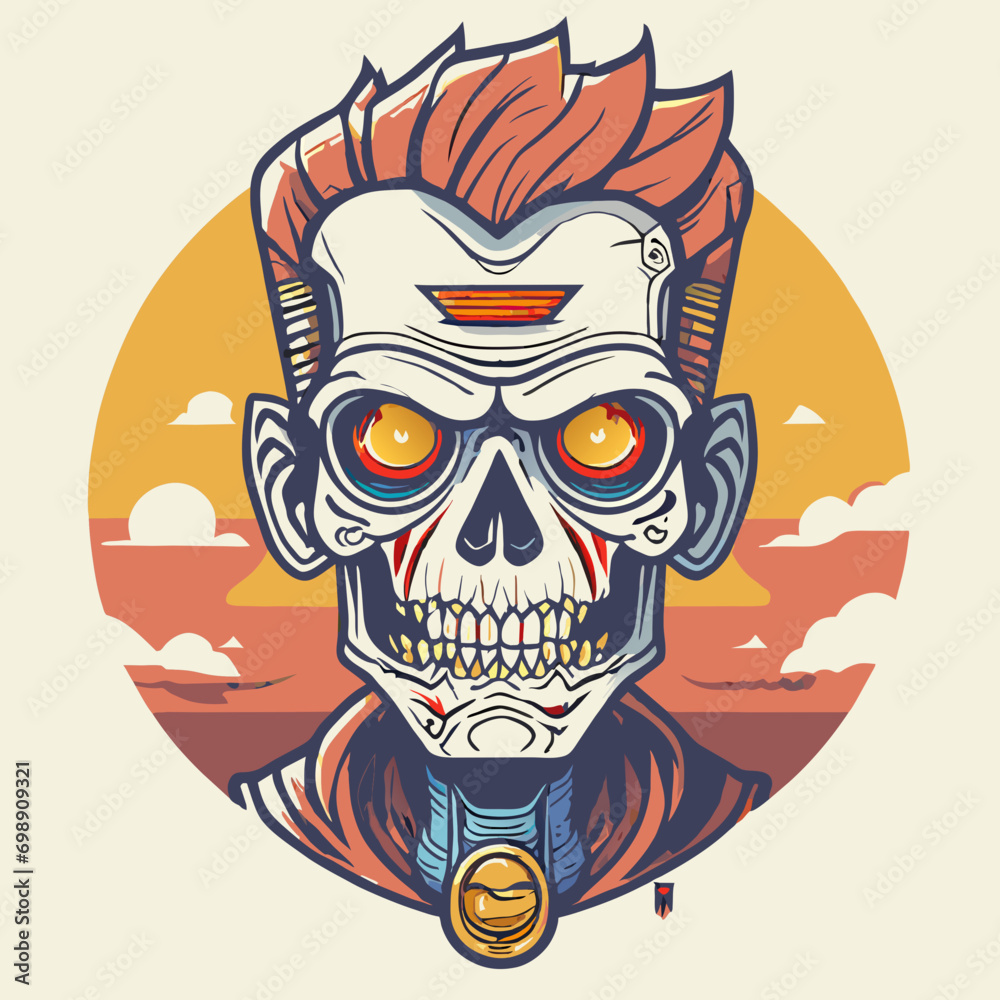 zombie head vector design