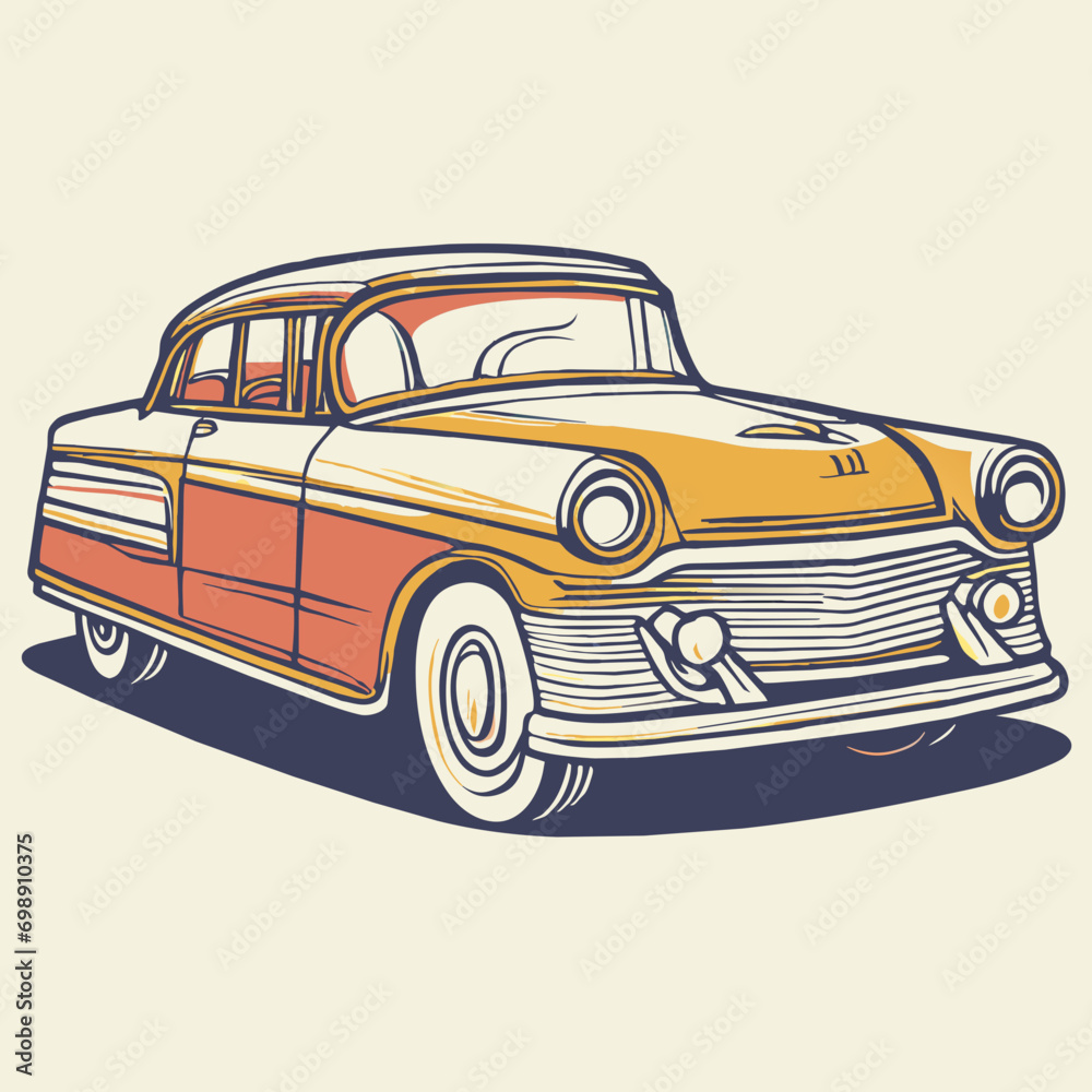 vintage car illustration vector