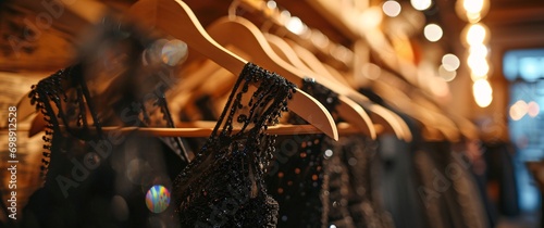 Black dresses on a rack