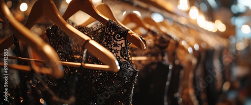 Black Lace Dresses on Display