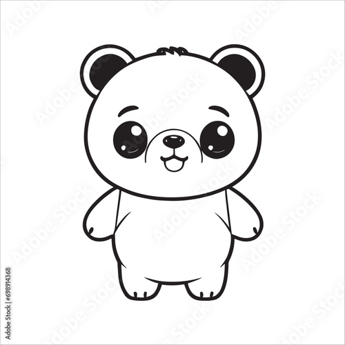 Fototapeta Naklejka Na Ścianę i Meble -  Vector simple cute panda