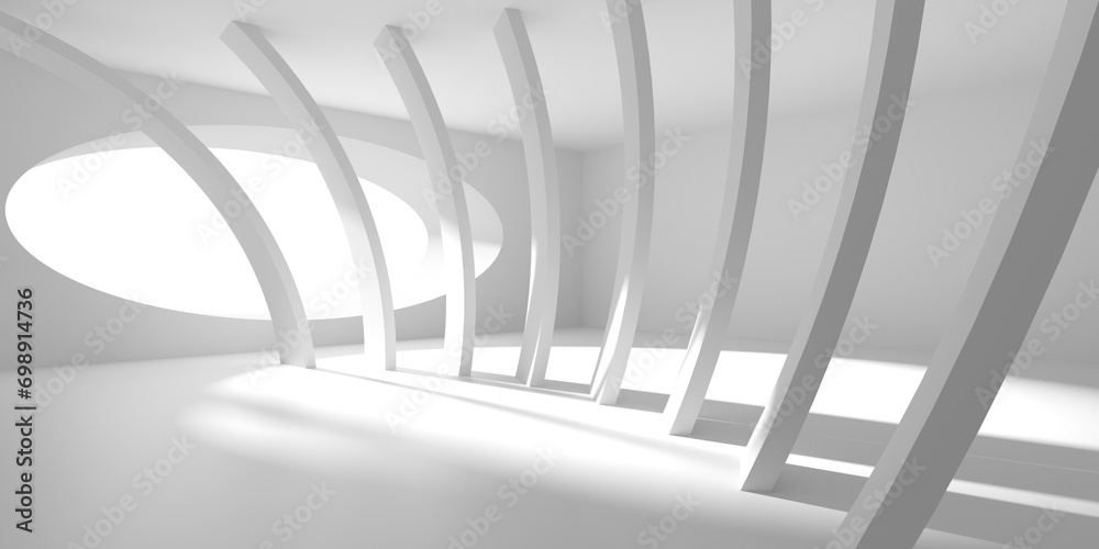 Obraz premium Empty Room. Abstract Futuristic Interior