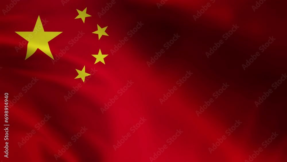 4K Ultra HD Realistic Waving Flag Animation of China 4K Ultra HD Realistic Waving Flag Animation of China
