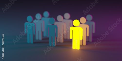 Wallpaper Mural Team leader company boss. Stepping out to be different. Recruitment employee Torontodigital.ca