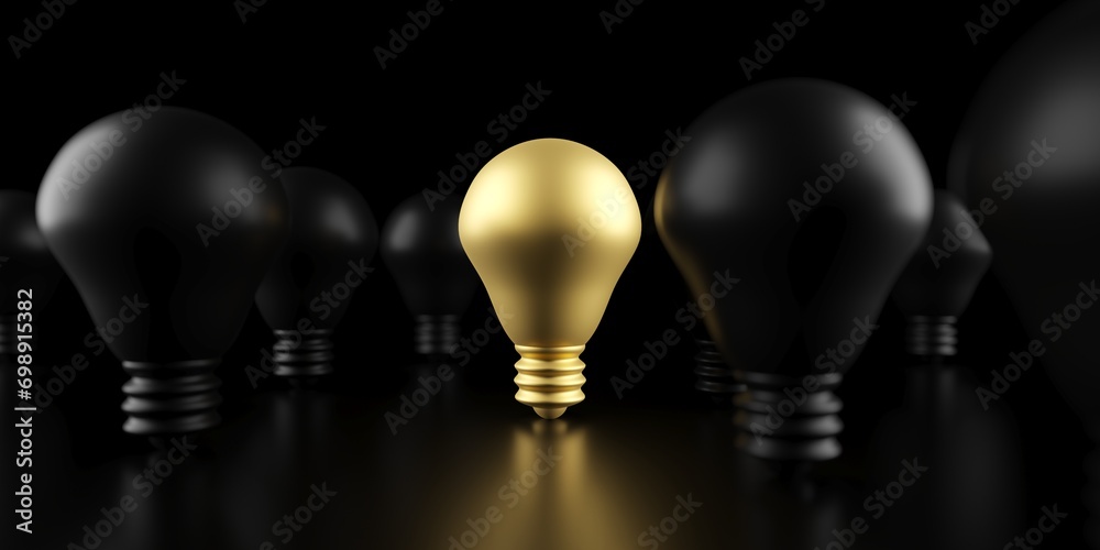 One different light bulb stands out from crowd. Uniqueness concept One different light bulb stands out from crowd. Uniqueness concept
