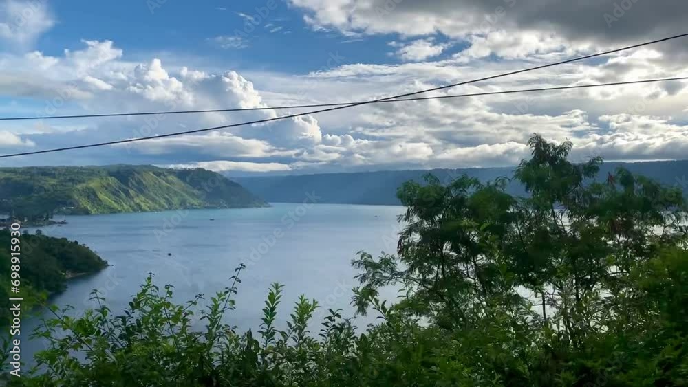 The view of Lake Toba is very beautiful from the top of the hill The view of Lake Toba is very beautiful from the top of the hill