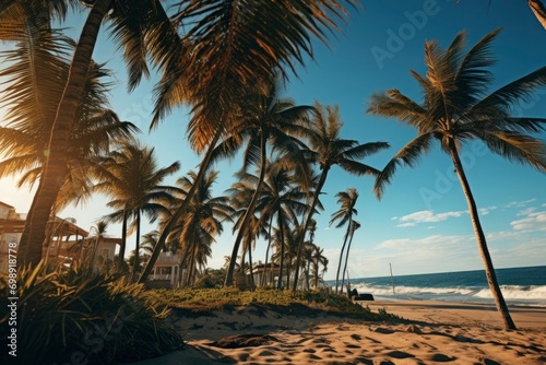 Photo of coconut trees on the beach