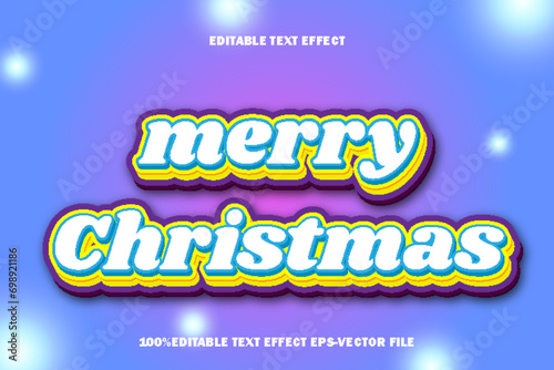 Marry Christmas Editable Text Effect 3D Emboss Gradient Style