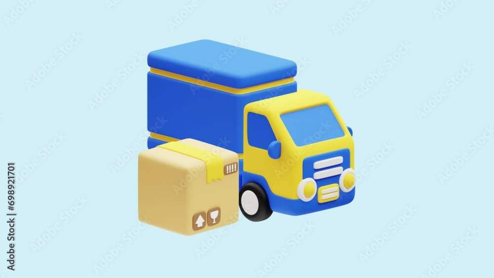 Delivery Truck animated 3d icon. Great for business, technology, company, websites, apps, education, marketing and promotion. Shipping Logistics 3d icon animation. Delivery Truck animated 3d icon. Great for business, technology, company, websites, apps, education, marketing and promotion. Shipping Logistics 3d icon animation.