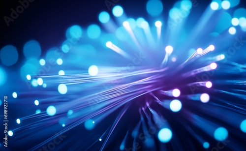 Abstract close up fiber optics light for background.