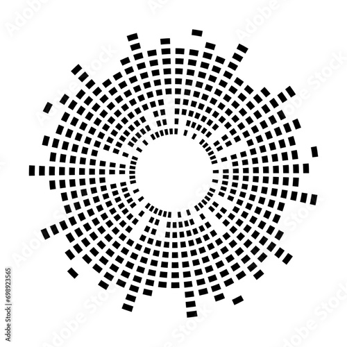 Abstract equalizer music sound wave circle vector icon symbol. logo design, round line icon, circle item, elements background, illustration