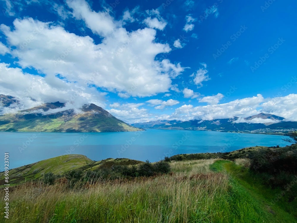 Panoramic views of lake Wakatipu, Queenstown from Jack’s Point Track Panoramic views of lake Wakatipu, Queenstown from Jack’s Point Track