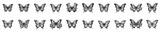 Set of black and white butterflies. vector illustration isolated background