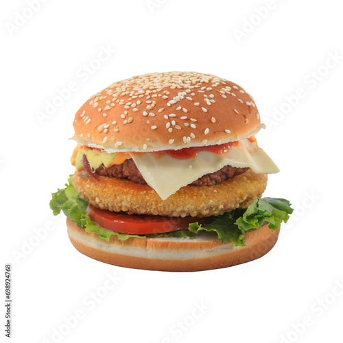 Burger Delight with blank White Background