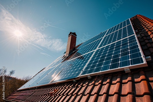 Solar Panel on Roof of House