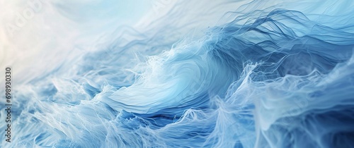 A blue ocean wave with a white and blue background
