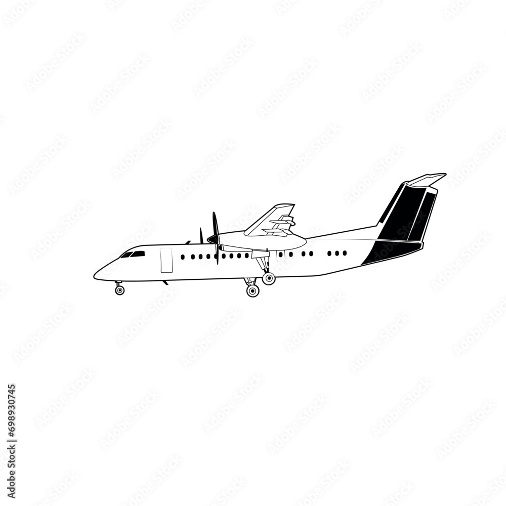 Australian airplane design vector silhouette perfect for airplane books, posters, children's picture books, aviation books and story books