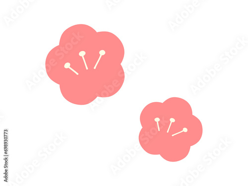 シンプルな桃の花イラスト素材