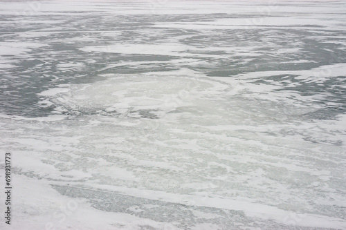 Frozen Lake Erie at Presque Isle State Park During Winter