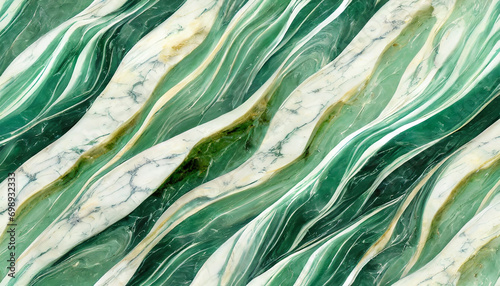 Marmur zielony, tekstura, tło, dekoracja ścienna, generative ai © Elżbieta Kaps