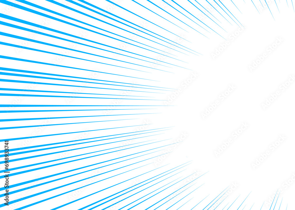 集中線　横　青