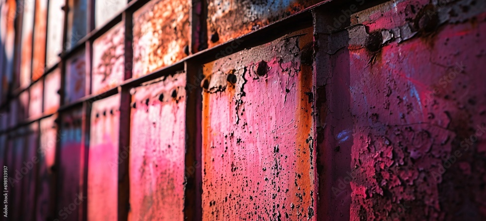 Rusty Pink Door with Peeling Paint