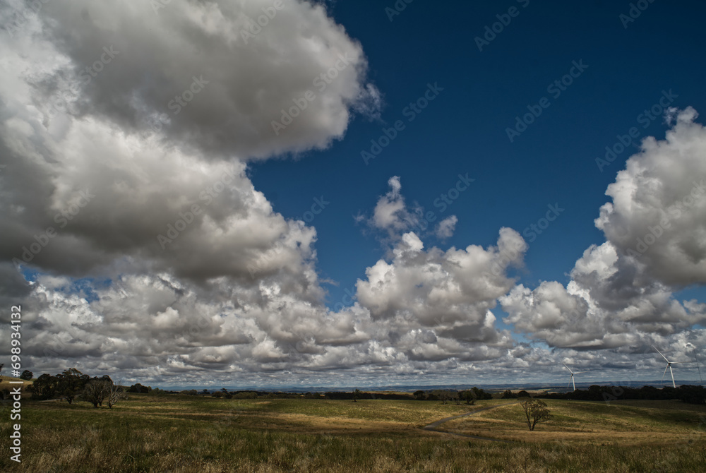 Clouds over Central West NSW landscape in December. Summer. Clouds over Central West NSW landscape in December. Summer.