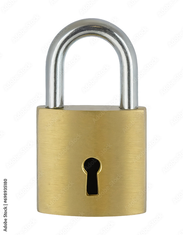 Naklejka premium Metallic lock - isolated on transparent background