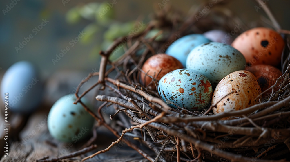 Obraz premium pastel colour realistic easter eggs