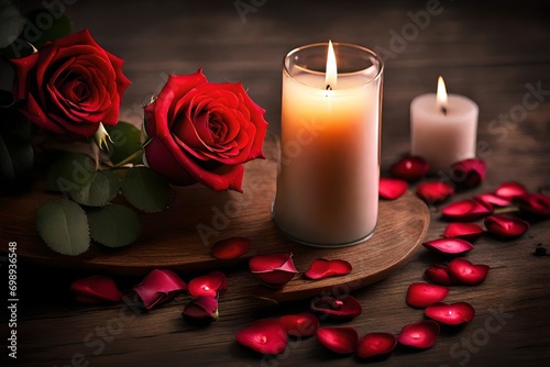 candles and rose petals