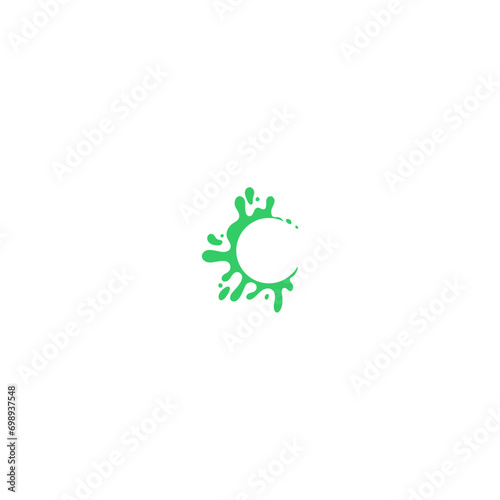 green splash slime vector set set