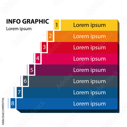 8 layered pyramidal graph for presentation business use General use, colorful style Art & Illustration photo