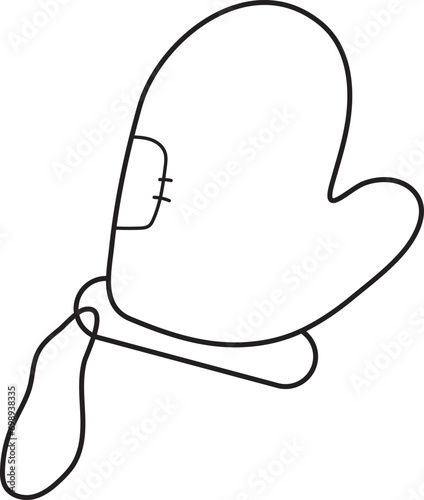 oven glove kitchenware outline