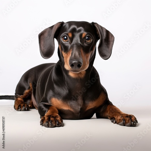 dachsund dog isolated in a white background, ai generative © Tony
