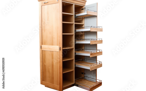 Pantry Cabinet Alone On a White or Clear Surface PNG Transparent Background.