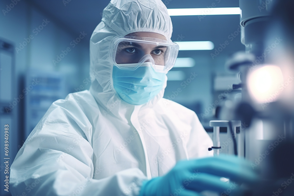 Biotechnology specialist in the laboratory conducting experiments Biotechnology specialist in the laboratory conducting experiments