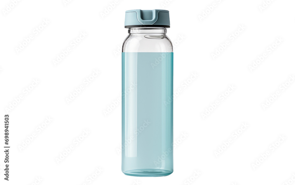 Stylish Glass Water Bottle in Close On a White or Clear Surface PNG Transparent Background. Stylish Glass Water Bottle in Close On a White or Clear Surface PNG Transparent Background.