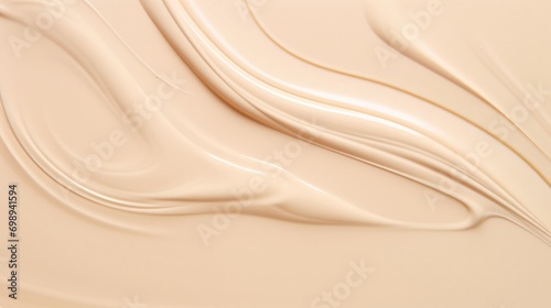 Cosmetic smears of creamy texture on a beige background Beige pastel makeup and beauty product for luxury brand holiday flatlay backdrop or abstract wall art and paint strokes