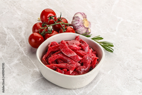 Raw beef meat for cooking