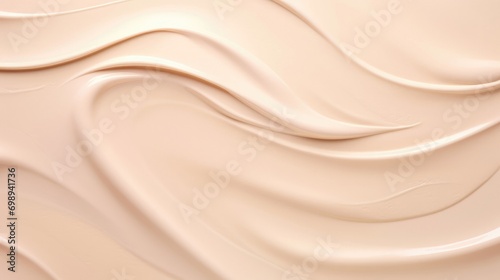 Cosmetic smears of creamy texture on a beige background Beige pastel makeup and beauty product for luxury brand holiday flatlay backdrop or abstract wall art and paint strokes