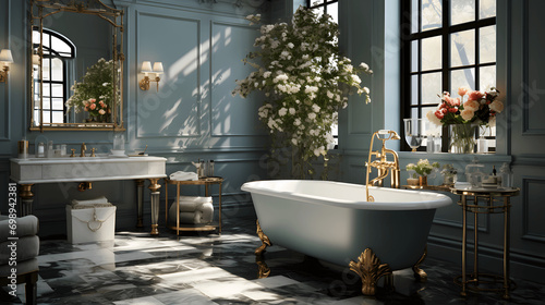 Golden Glamour: Opulent Hollywood Regency Inspired Bathroom